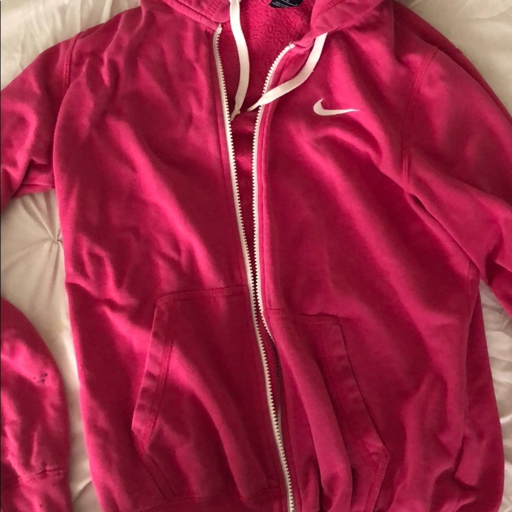 Pink Nike Zip up Hoodie
